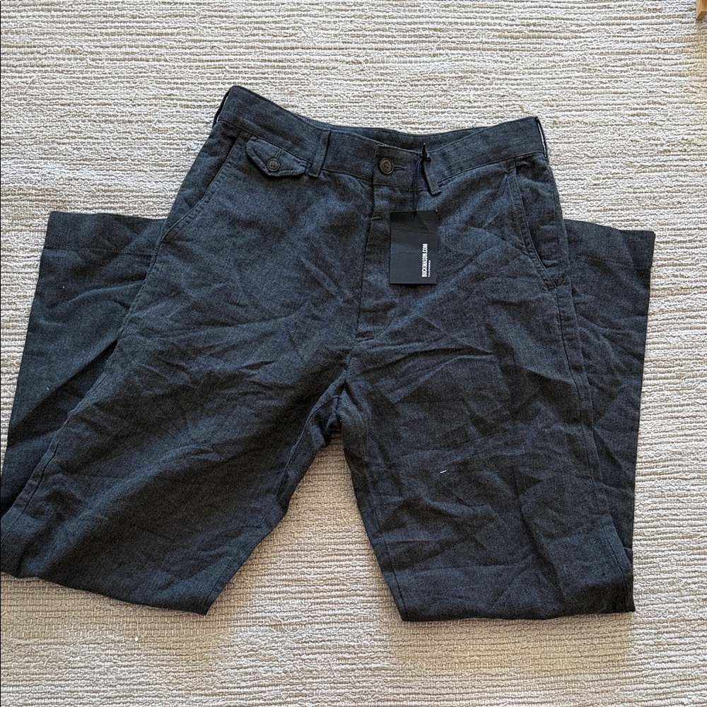 Buck Mason Charcoal Herringbone Trousers